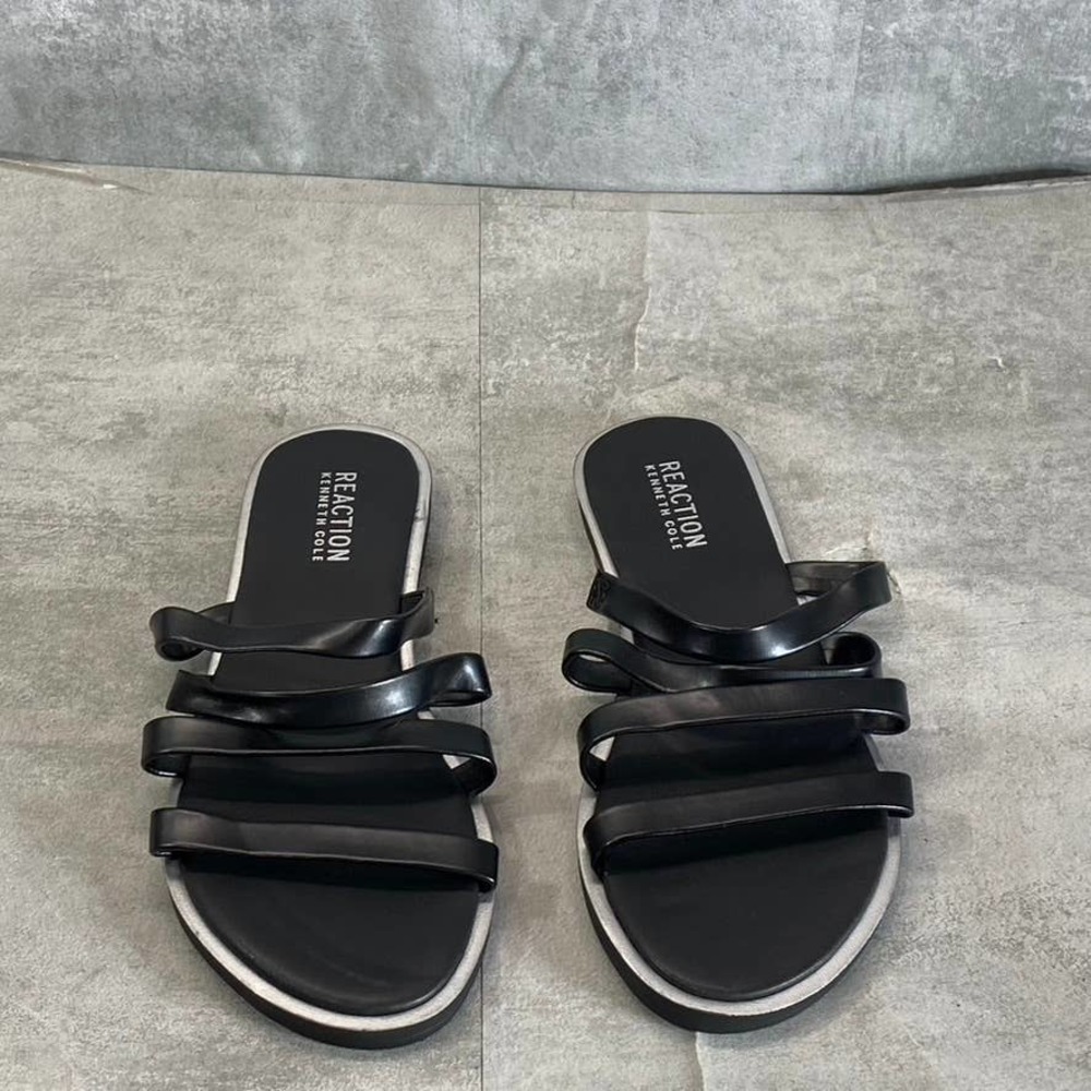 Kenneth Cole Reaction Women's Black Sloan Four Band Slide Flat Sandals SZ 6 - Picture 4 of 11